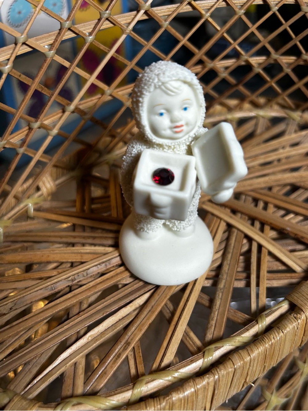 Department 56 Snowbabies "A Gift for You" January Garnet Figurine